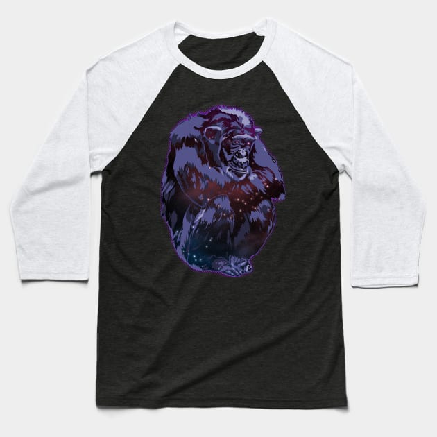 Cosmic Chimp Baseball T-Shirt by Dragonzilla